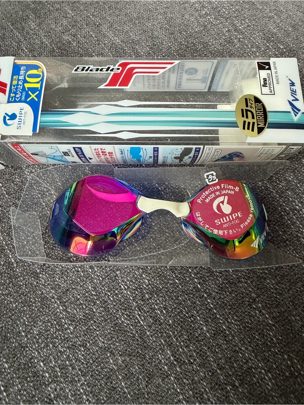 View BladeF Mirror Swim Goggles in Iridescent Pink -